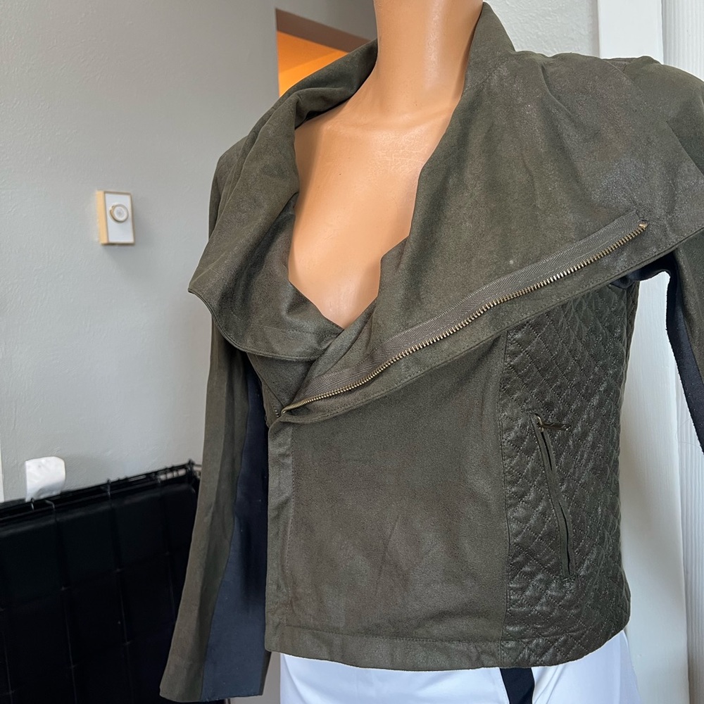 Georgie “suede” quilted moto jacket